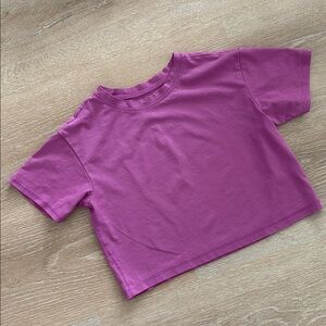 Hanna Andersson Girls Active Boxy Crop Tee Size 5 110 cm Purple‎